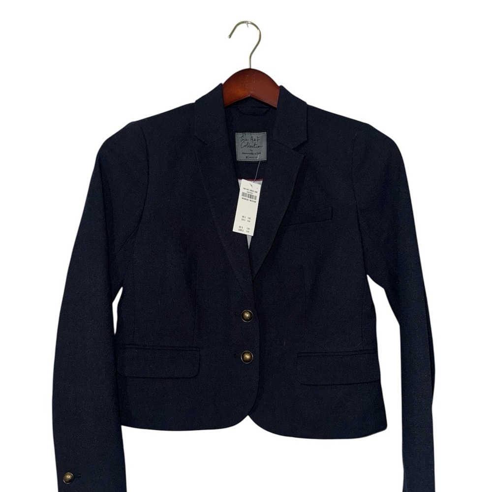 🔥NWT Albemarle & Fitch Navy Cropped Blazer Jacket Women’s Medium NWT $120 - Picture 2 of 10